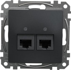 Schneider Electric Sedna Design Gniazdo komputerowe 2xRJ45 kat.5e UTP czarny antracyt SDD114452 2