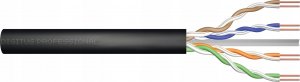 Digitus Kabel teleinformatyczny U/UTP kat.6 PE zewnętrzny suchy czarny Fca DK-1611-V-1-OD /100m/ 2