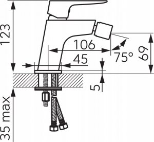 Bateria bidetowa Ferro VITTO VerdeLine bateria bidetowa, czarny 2