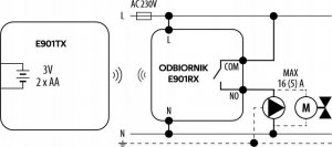 Engo Programowany, bezprzewodowy regulator temperatury E901RF 18