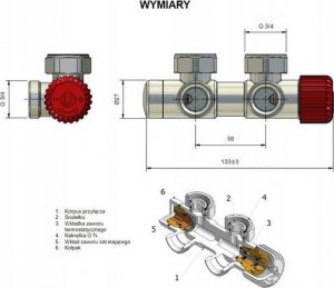 Vario Term Zestaw instalacyjny ALL IN ONE, TWINS kąt. prawy, czarny mat (pex) 20