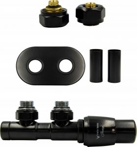 Vario Term Zestaw instalacyjny ALL IN ONE, TWINS kąt. prawy, czarny mat (pex) 2