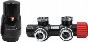 Vario Term Zestaw instalacyjny ALL IN ONE, TWINS kąt. prawy, czarny mat (pex) 25