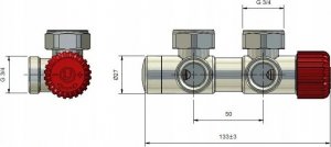 Vario Term Zestaw instalacyjny ALL IN ONE, TWINS kąt. prawy, czarny mat (pex) 6
