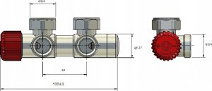 Vario Term Zestaw instalacyjny ALL IN ONE, TWINS kąt. prawy, czarny mat (pex) 9