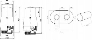 Vario Term Zestaw instalacyjny ALL IN ONE, TWINS kąt. prawy, czarny mat (pex) 10