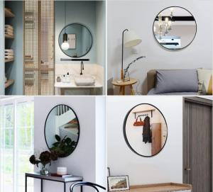 LUSTRO OKRĄGŁE 60 CM LOFT VINTAGE METALOWA RAMA 4