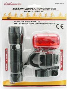 Carcommerce Lampki do roweru - przód czarna 9 LED + tył 3 LED 2