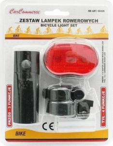 Carcommerce Lampki do roweru - przód czarna 5 super white LED + tył 3 LED 2