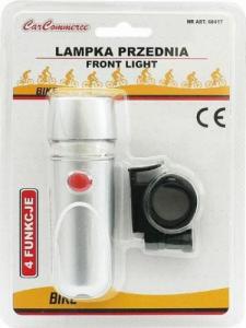 Carcommerce Lampka do roweru przednia srebrna - 5 super white LED 2