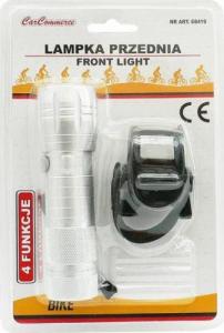 Carcommerce Lampka do roweru przednia srebrna - 9 LED 2