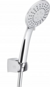 Słuchawka prysznicowa KFA ANGELIT NATRYSK PUNKTOWY, RĄCZKA NATRYSKOWA 3-FUNKCYJNA, SILIKONOWA (BIAŁY-CHROM) + WĄŻ PVC 1500 FLEX + UCHWYT ŚCIENNY PRZEGUBOWY 3