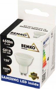 Bemko Żarówka LED SAMSUNG INSIDE 230V GU10 5W 450LM 3000K 120ST 5