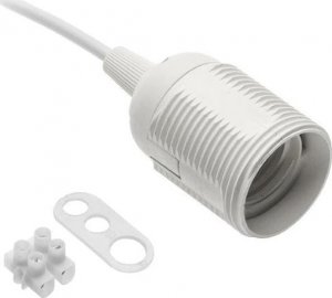 GTV Oprawka E27 z przewodem i kostką 60W 2x0,75mm BIAŁA GZ-E27000-00 1