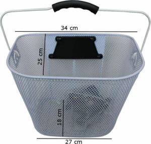 Carcommerce Koszyk na rower metalowy przód biały - klips 4