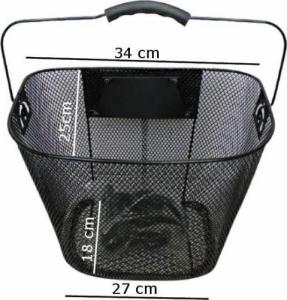 Carcommerce Koszyk na rower metalowy przód czarny - klips 5