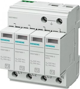Siemens Ogranicznik przepięć C TYP 2 4P 20kA 350V układ 3+1 TN-S ze stykami sygnalizacyjnymi 5SD7464-1 1