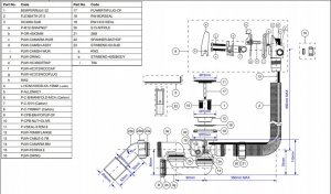 Syfon Mc Alpine Zestaw (syfon) odpływ-przelew.wannowy z odejściem 40/50mm z mech.napełniającym i autom. mosiądz chrom [5] 2