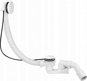 Syfon Mc Alpine Syfon wannowy automatyczny, kolor biały, pokrętło mosiądz [15] 2