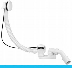 Syfon Mc Alpine Syfon wannowy automatyczny, kolor biały, pokrętło mosiądz [15] 7