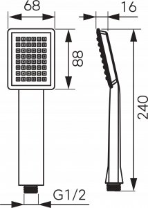 Słuchawka prysznicowa Ferro SINUS rączka natryskowa 1F, chrom 3