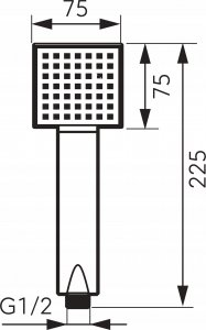 Słuchawka prysznicowa Ferro SQUERTO rączka natryskowa 1F, chrom 2