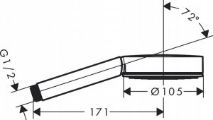 Słuchawka prysznicowa Hansgrohe Główka prysznicowa 105 1jet, czarny matowy 2