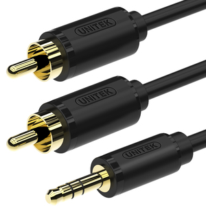 Kabel Unitek Jack 3.5mm - RCA (Cinch) x2 1.5m czarny (Y-C938BK) 3
