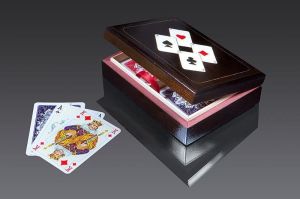 Piatnik Karty lux w pudełku drewnianym z asami 1 - 77769 1