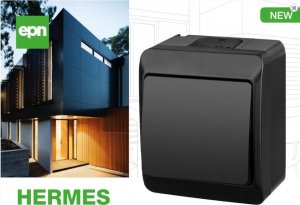 Elektro-Plast HERMES łącznik natynkowy 1-biegunowy (schodowy) czarny 0331-09 2
