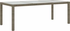 vidaXL vidaXL Stół ogrodowy, szary, 190x90x75 cm, szkło hartowane i rattan PE 2