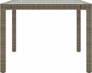 vidaXL vidaXL Stół ogrodowy, szary, 190x90x75 cm, szkło hartowane i rattan PE 4