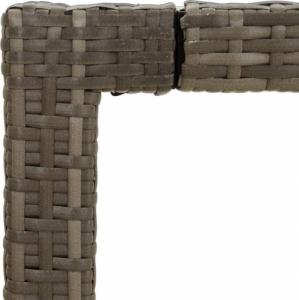 vidaXL vidaXL Stół ogrodowy, 90x90x75 cm, szkło i rattan PE, szary 5