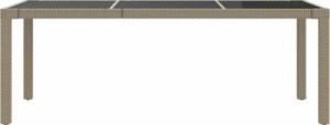 vidaXL vidaXL Stół ogrodowy, beżowy, 190x90x75 cm, szkło i rattan PE 3