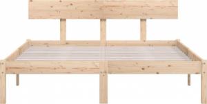 vidaXL Rama łóżka z litego drewna sosnowego, 140 x 190 cm 4