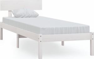 vidaXL vidaXL Rama łóżka, biała, drewno sosnowe, 75x190 cm, pojedyncza 2