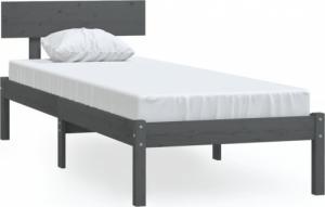 vidaXL Rama łóżka, szara, lite drewno sosnowe, 90x190 cm, pojedyncza 2