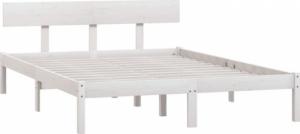 vidaXL vidaXL Rama łóżka, biała, lite drewno sosnowe, 135x190 cm, podwójna 3