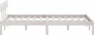 vidaXL vidaXL Rama łóżka, biała, lite drewno sosnowe, 135x190 cm, podwójna 5