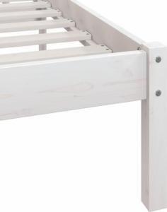 vidaXL vidaXL Rama łóżka, biała, lite drewno sosnowe, 135x190 cm, podwójna 7