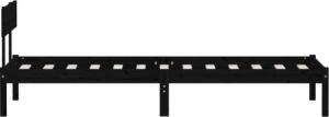 vidaXL vidaXL Rama łóżka, czarna, lite drewno sosnowe, 90 x 200 cm 5