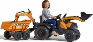 Falk FALK Traktor Case IH Backhoe Pomarańczowy z Przyczepką Ruchoma Łyżka od 3 Lat 12