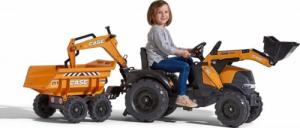 Falk FALK Traktor Case IH Backhoe Pomarańczowy z Przyczepką Ruchoma Łyżka od 3 Lat 8