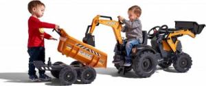 Falk FALK Traktor Case IH Backhoe Pomarańczowy z Przyczepką Ruchoma Łyżka od 3 Lat 9