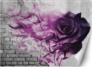 Feeby FOTOTAPETA 3D Mur Cegła Fioletowa Róża 100x70 1