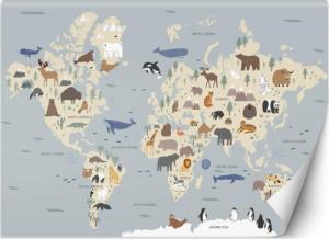 Feeby FOTOTAPETA DLA DZIECI Mapa Boho Zwierzęta 100x70 1