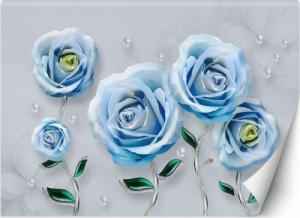 Feeby FOTOTAPETA DO SALONU Niebieskie Róże 3D 100x70 1