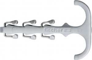 Fischer fischer Steckfix plus twin clamp SF plus ZS 10 (light grey, 100 pieces, with double bracket) 1