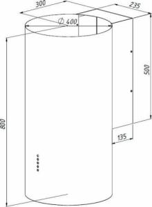 Okap Akpo Okap przyścienny tuba AKPO WK-10 BALMERA WL ZŁOTY (sterowanie elektroniczne soft touch + pilot) 4