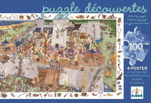Djeco Puzzle z plakatem - Zamek, 100 elementów (145591) 1